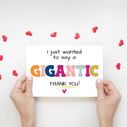 CTVSPC Cute Gigantic Thank You Card for Him Her, Appreciation Cards&Gifts for Teacher Mentor Friend Boss Leader