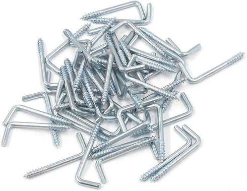 DTTRA 40PCS Carbon Steel Self-Tapping Screw Hooks, L Shape Right Angle Hooks, 1.3" x 0.5"