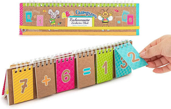 Trendhaus 956484 ABC Champions Master, Flash Card Block for Learning to Calculate, Small