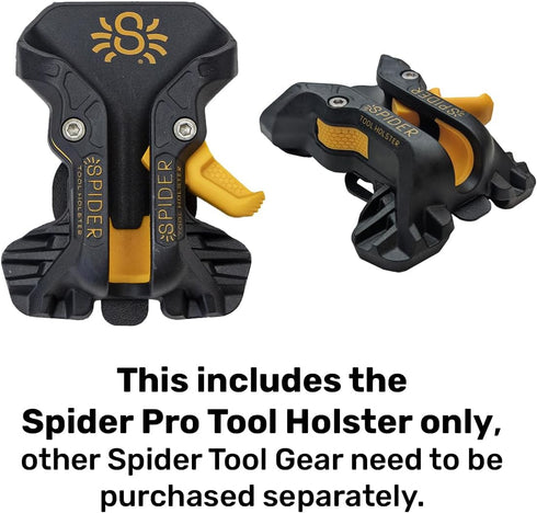 Spider Pro Tool Holster - Upgraded, Self Locking, Quick Draw Universal Tool Holder with Ambidextrous Thumb Lock - Clips Onto Any Belt by Spider