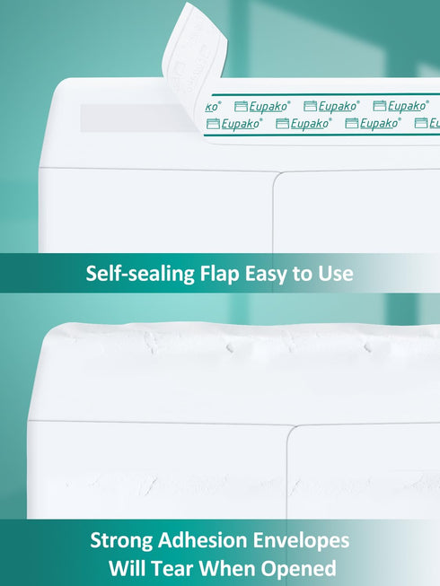 Eupako Catalog Mailing Envelopes - 9x12 White Self Seal Envelopes, 250 Pack for Organizing