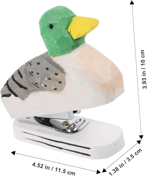 MAGICLULU Mini Desktop Stapler, Funny Stationery Carved Wooden Stapler, Decorative Stapler for Office