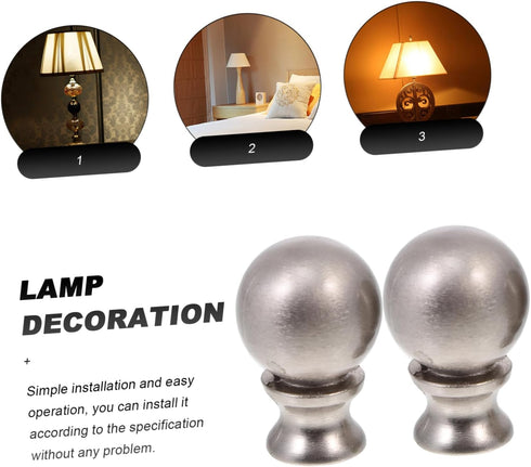 Holibanna 2Pcs Lamp Finial Decorative Knob for Table and Floor Lamps Easy Installation Compatible with Standard Lamp