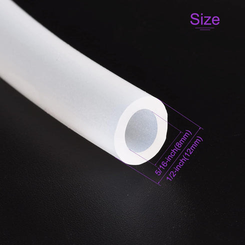 DMiotech 5/16"(8mm) ID 1/2"(12mm) OD 3.3 Feet Translucent Silicone Tube, Industrial Tubing for Water Air Pump