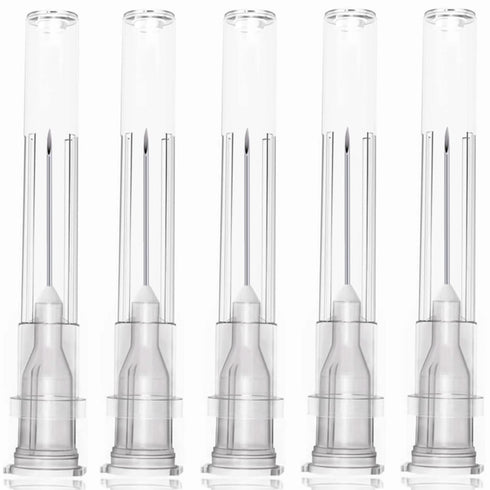 100 Pack 27Ga 1/2 Inch Stainless Steel Dispensing Lab Tools, Individually Wrapped Accessories for Scientific Labs