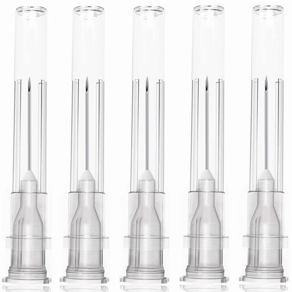 100 Pack 27Ga 1/2 Inch Stainless Steel Dispensing Lab Tools, Individually Wrapped Accessories for Scientific Labs