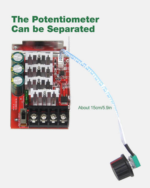 7-70V PWM DC Motor Speed Regulator 30A for 12V 24V 48V 60V 70V Speed Control with Potentiometer