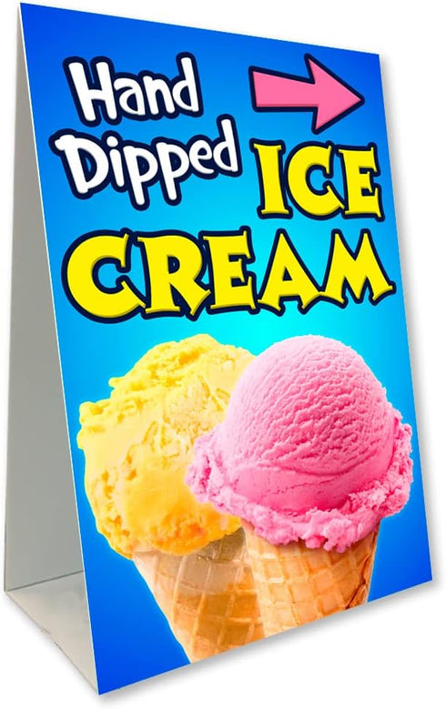 Hand Dipped Ice Cream Economy A-Frame Sign