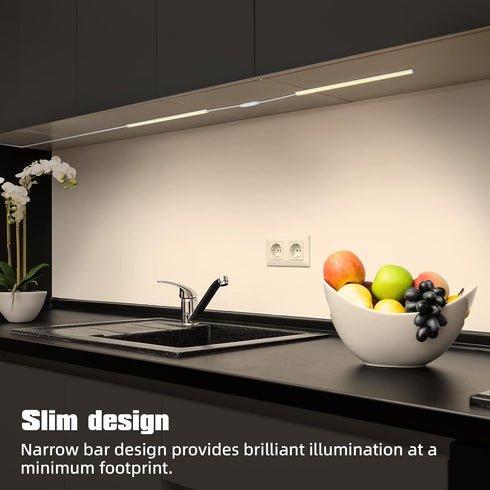 2pcs 12 Inch Dimmable, Counter 4000K LED Under Cabinet Lighting, x USB Plug-in Under Lights with Memory Function