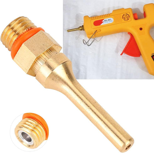 Hot Glue Gun Nozzle, Copper Replacement Tips for Hot Melting Glue Guns (50mm extended mouth)