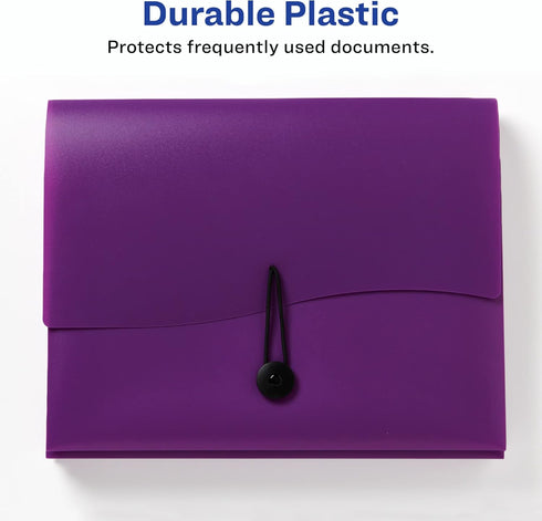 Avery Slide & View Expanding File Folder - 6 Pockets, Letter Size, 1 Plum Folder (73543)