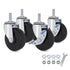 AXL Caster Wheels 3 Inch Set of 4 - Heavy Duty 3/8"-1" Threaded Stem Casters for Clothing Rack and Shelving