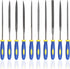 KALIM 10PCS Needle File Set, High Carbon Steel with Plastic Non-Slip Handle, 4mm Hand Tools for Wood, Plastic, Jewelry