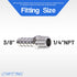 LTWFITTING Bar Production Stainless Steel 316 Barb Fitting Coupler/Connector 3/8" Hose ID x 1/4" Male NPT (Pack of 5)