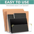 pbf Acrylic File Holder, Clear Desk Organizer with Gold Accents for Mail, Folders, and Magazines