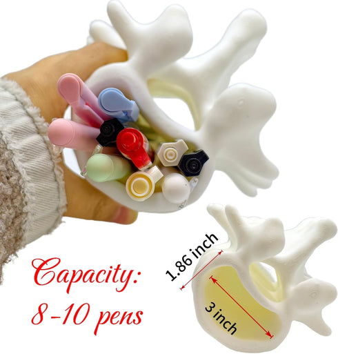 TIME&TRAVE 3D 8-10 Printed Spine Pen Holder, Anatomical Vertebrae Pencil Cup Based on Real CT Scan, Gothic Desk