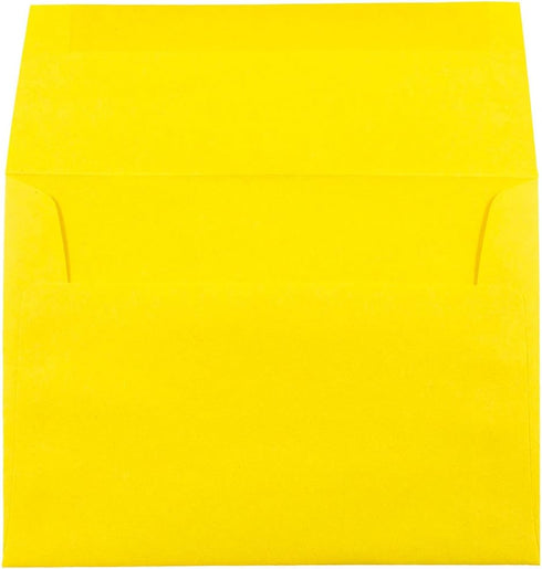 JAM PAPER A6 Colored Invitation Envelopes, 4 3/4 x 6 1/2, Yellow Recycled, 50/Pack