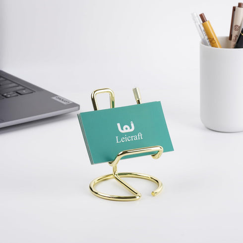 Business Card Holder for Desk - Cute Metal Card Organizers and Office Desk Accessories for Men and Women