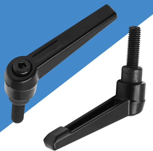 2pcs Adjustable Clamping Lever Handle M8, M8 x 25mm Male Thread, Push Button Ratchet Knob, Replacement Cam Handle