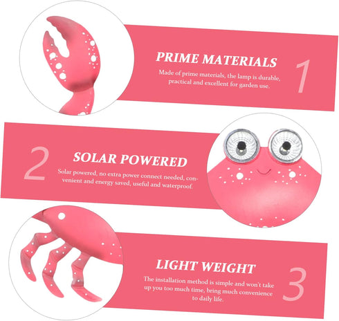 Crab-Shaped Solar Garden Light - Decorative Outdoor Lamp