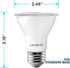 LUXRITE 4 Pack PAR20 LED Bulbs, 50W Equivalent, 3500K Natural White, Dimmable, 500 Lumens, E26 Base