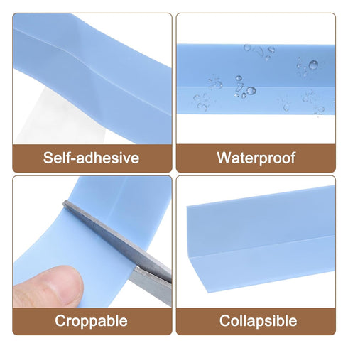 uxcell 2 Rolls Grey Caulk Sealant Strip, Waterproof Self Adhesive 1.4" x 10.5Ft for Toilet, Bathtub, Kitchen