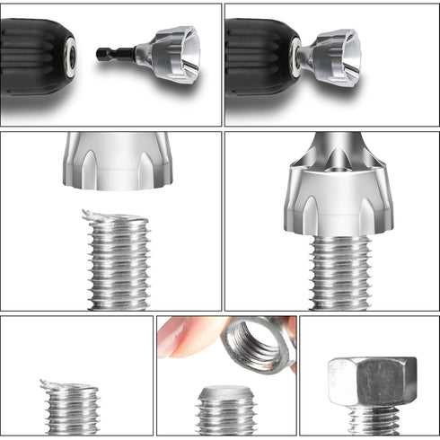 Deburring External Chamfer Tool, HSS Hex Shank Remove Burr Tools for Metal Bolt, 1/8" to 3/4" Diameter
