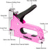THINKOWRK 3 in 1 Light Pink Staple Gun - Home Use Upholstery with 900 Staples, Nail Gun for Wood, Fabric, DIY Repair