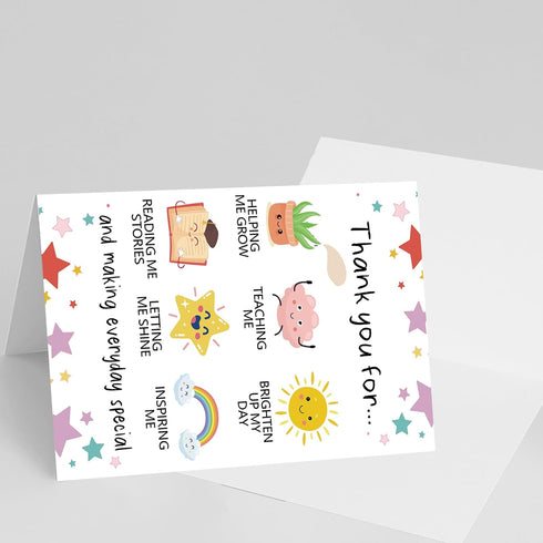 YiKaLus Cute Thank You Card for Teachers, Great Teacher Appreciation Gifts for Men Women, Thank You for Helping Me Grow