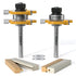 Professional 2 PCS Tongue and Groove Router Bit Set, 1/4 Inch Shank, Wood Milling Cutter for Joinery