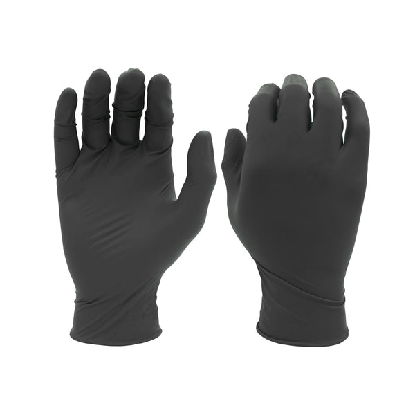 SHOWA 6112PF Biodegradable Nitrile Powder-Free Disposable Safety Gloves, Food Safe, 100 Gloves, Black
