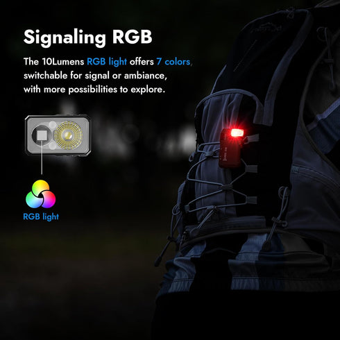 G5 400 WUBEN Rechargeable EDC Flashlight, Lumens Dual Light Sources Mini Flashlight with RGB Light, Portable Flat