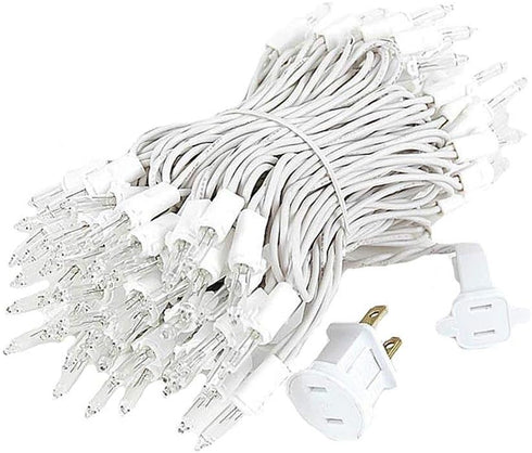 34FT 100 Commercial Christmas Lights by Novelty Lights, Indoor/Outdoor Mini Lights (White Wire)