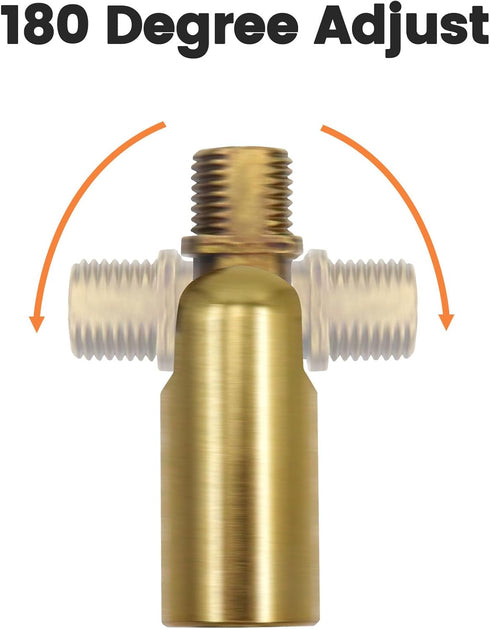 M10 5.9-inch 12-inch Antrader Threaded Extension Rod Brass Color Lighting Fixture Stems with Sloped Ceiling Adapters