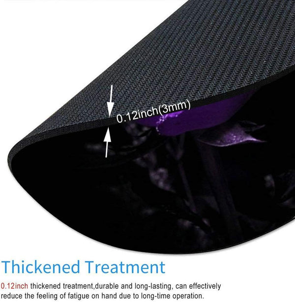 Round Mouse Pad with Amazing Purple Rose and Black Background, 7.9 x 7.9 x 0.12 Inch, Office Present