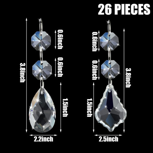 52 38 mm Potchen Pcs Chandelier Crystal Replacement Teardrop Crystal Prisms Hanging Gems Parts for Lamps
