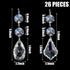 52 38 mm Potchen Pcs Chandelier Crystal Replacement Teardrop Crystal Prisms Hanging Gems Parts for Lamps
