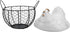 jojofuny Portable Chicken-shaped Storage Basket with Lid, Iron Art Fruit and Vegetable