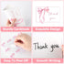 52 Pack Set 4x6inch Thank You Cards with Envelopes Pink Bow Thank You Cards Bulk Assortment Greeting Gift Watercolor