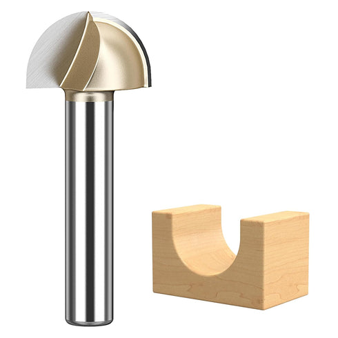 HUHAO 7/8" Cutting Diameter Cove Box Round Nose Router Bit Set 1/4