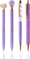 PENTA ANGEL 4Pcs Ballpoint Pens Set, Black Ink Metal Glitter Roller Ball Pen, Fancy Gift for Women