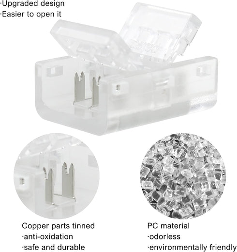 VIPMOON 12Pcs 3Pin LED Strip Light Connectors, Quick Connection for 10mm Wide Waterproof or Non-Waterproof WS2811