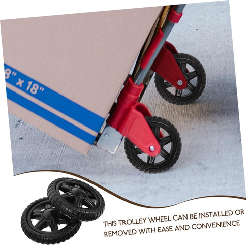4pcs VOSAREA Heavy Duty Rolling Cart Wheels Replacement for Grocery Trolley Utility Cart and Shopping Basket Compatible