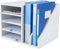 PAG Wood Desktop File Holder Organizer, Mail Sorter for File Folders, Mails, Envelopes, White