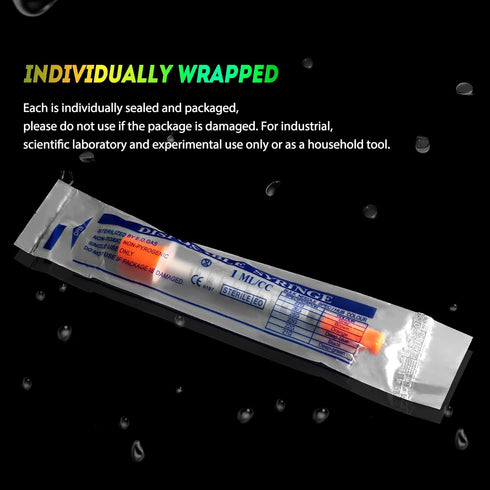 SHAOTONG 1ml Syringe 30 Gauge 1cc 1/2 Inch 13mm Disposable Lab Dispensing Supplies, 100 Pack