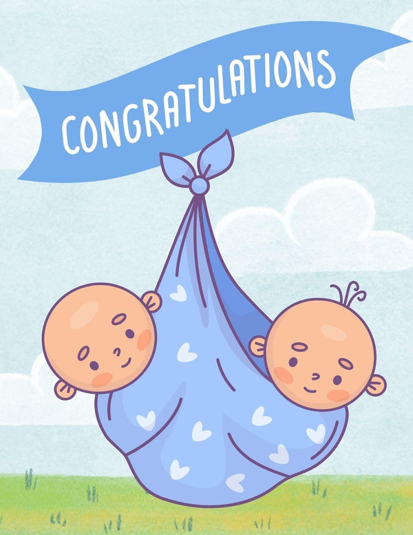 Generic Congratulations On The Birth of Your Boy Twins Greeting Card - Your