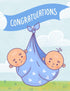 Generic Congratulations On The Birth of Your Boy Twins Greeting Card - Your