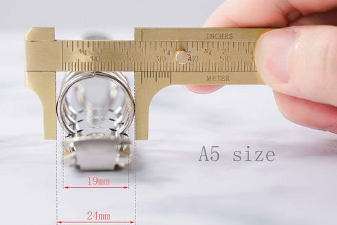 Moterm 2 Pieces Replacement Kit for 6-Hole Ring Binder Mechanisms, A5 Size, Silver Color, 19mm