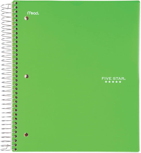 Mead Five Star Notebook + Study App - 5 Subject College Ruled Notebook, Water Resistant, 8.5 x 11, 200 Sheets