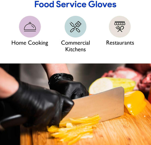 Black Nitrile Disposable Gloves | 200-Pack | Latex-Free for Medical, Surgical, Food Prep, Tattoo